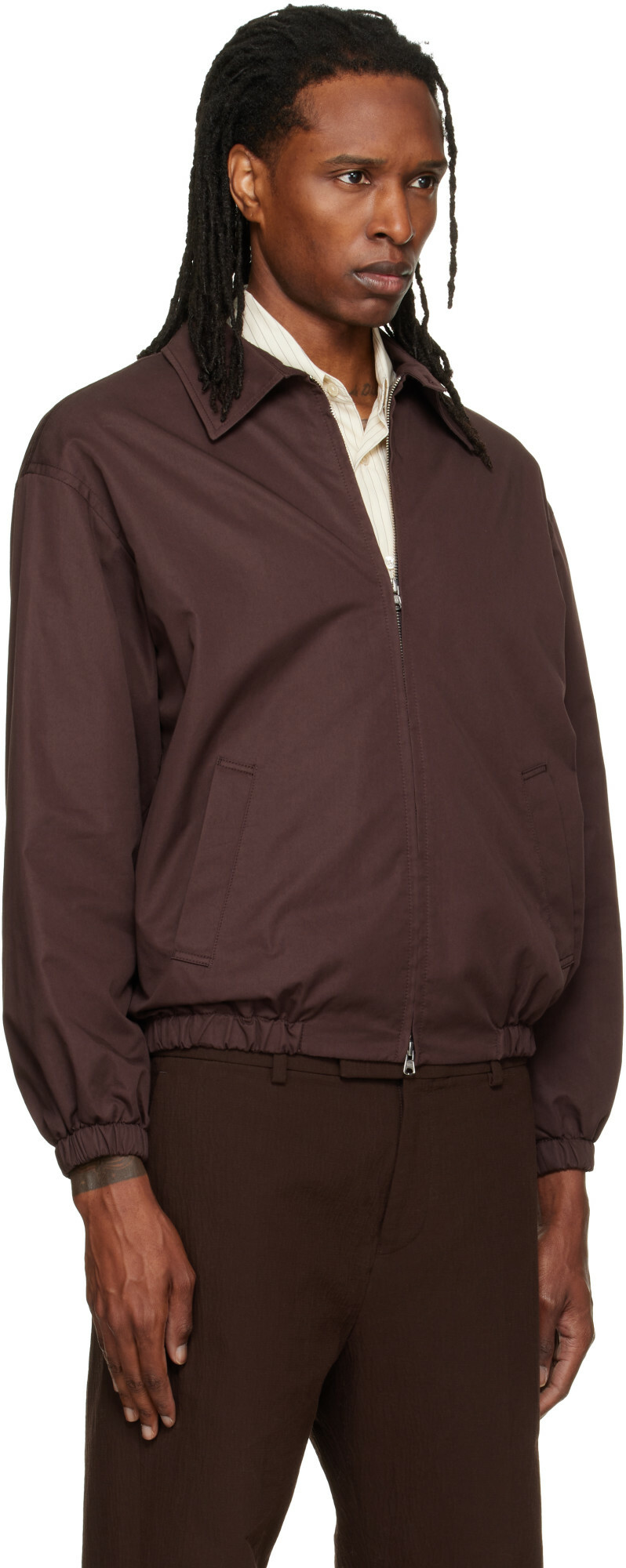Dunst Brown Collared Blouson Jacket