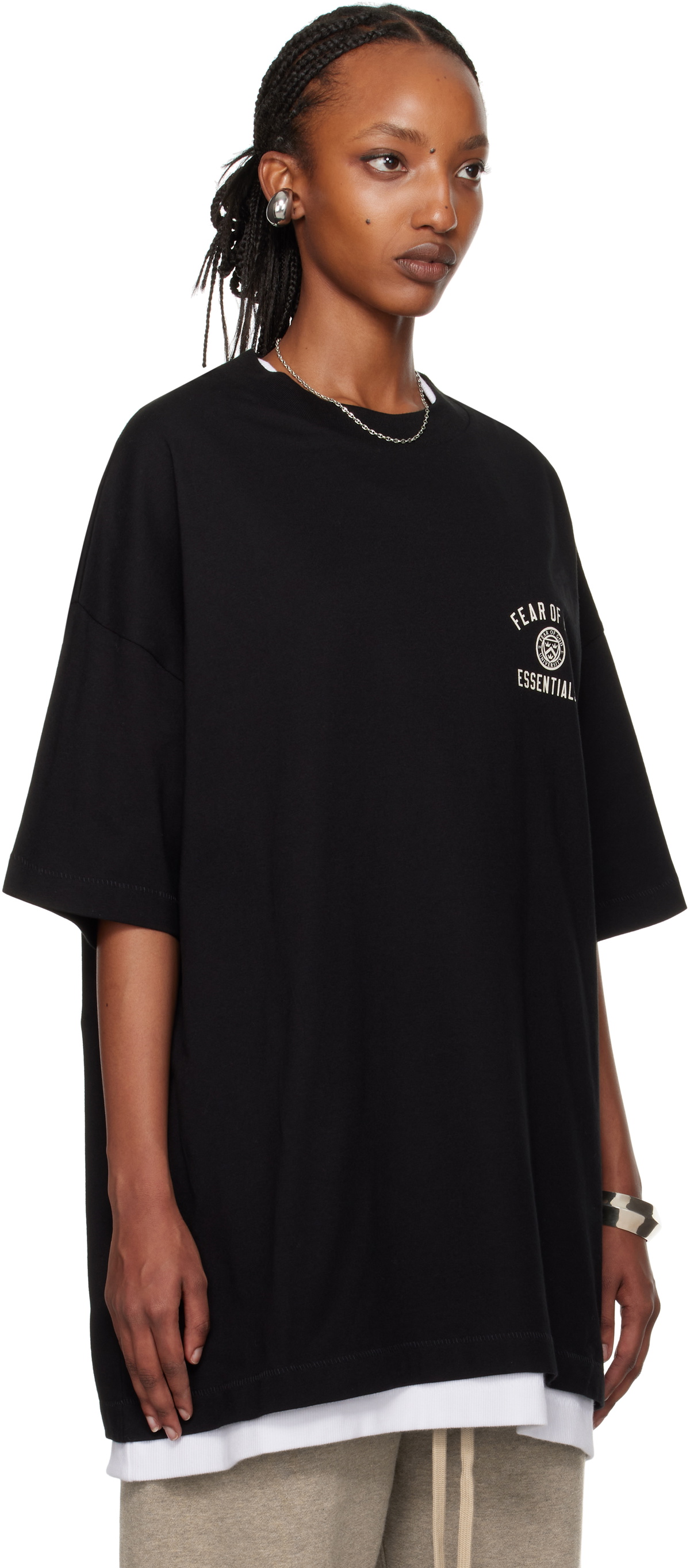 Fear of God ESSENTIALS Black Jersey Crewneck T-shirt Fear Of