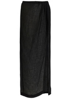 Lisa Marie Fernandez Linen-blend Maxi Sarong Skirt Black