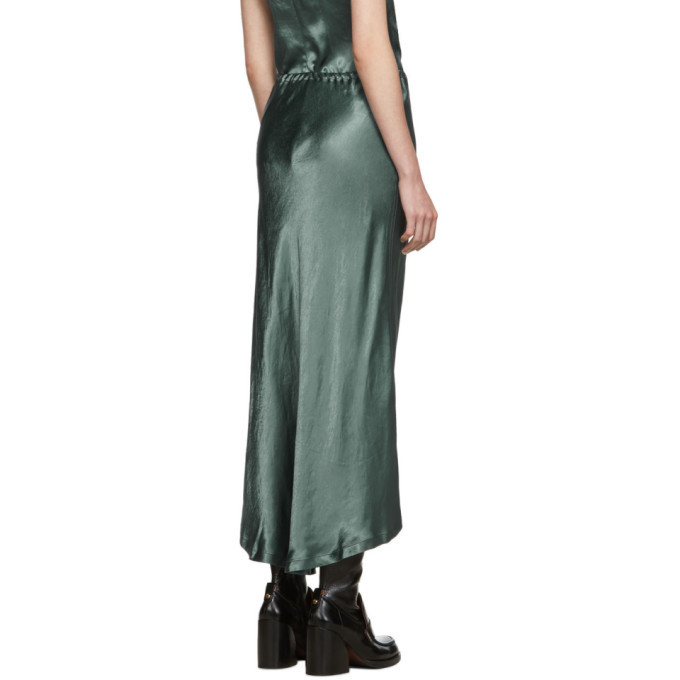 Sies Marjan Green Fluid Satin Bias Xael Midi Skirt Sies Marjan