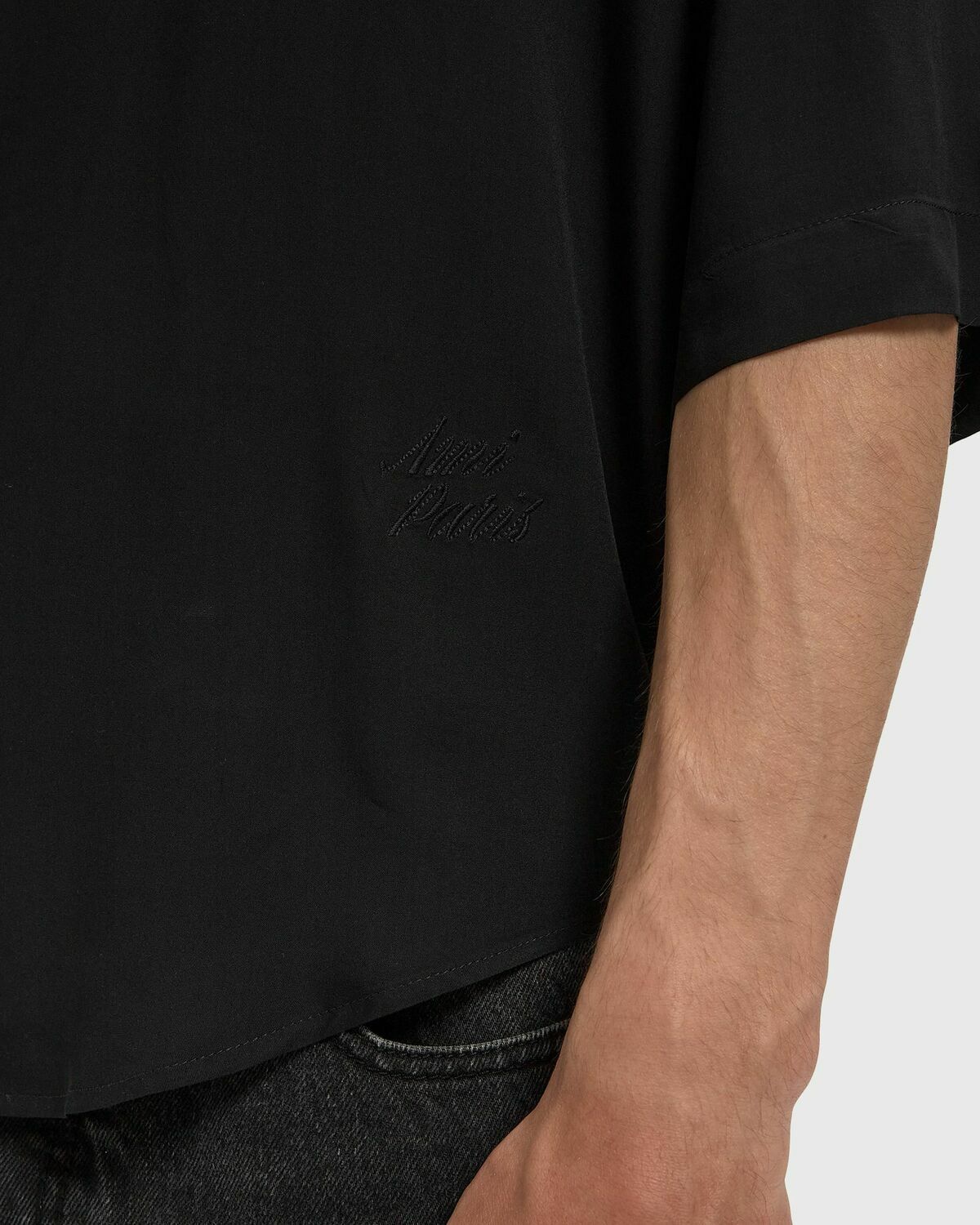 SHORT SLEEVE BOXY SHIRT WITH CAMP COLLAR AND EMBROIDERED Ami Pari