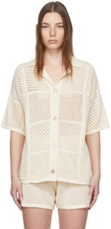 Nanushka Off-White Crocheted Ayaan Shirt