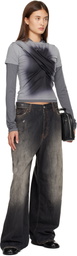 Andersson Bell Gray Gathered Jersey Hoodie & T-shirt Set