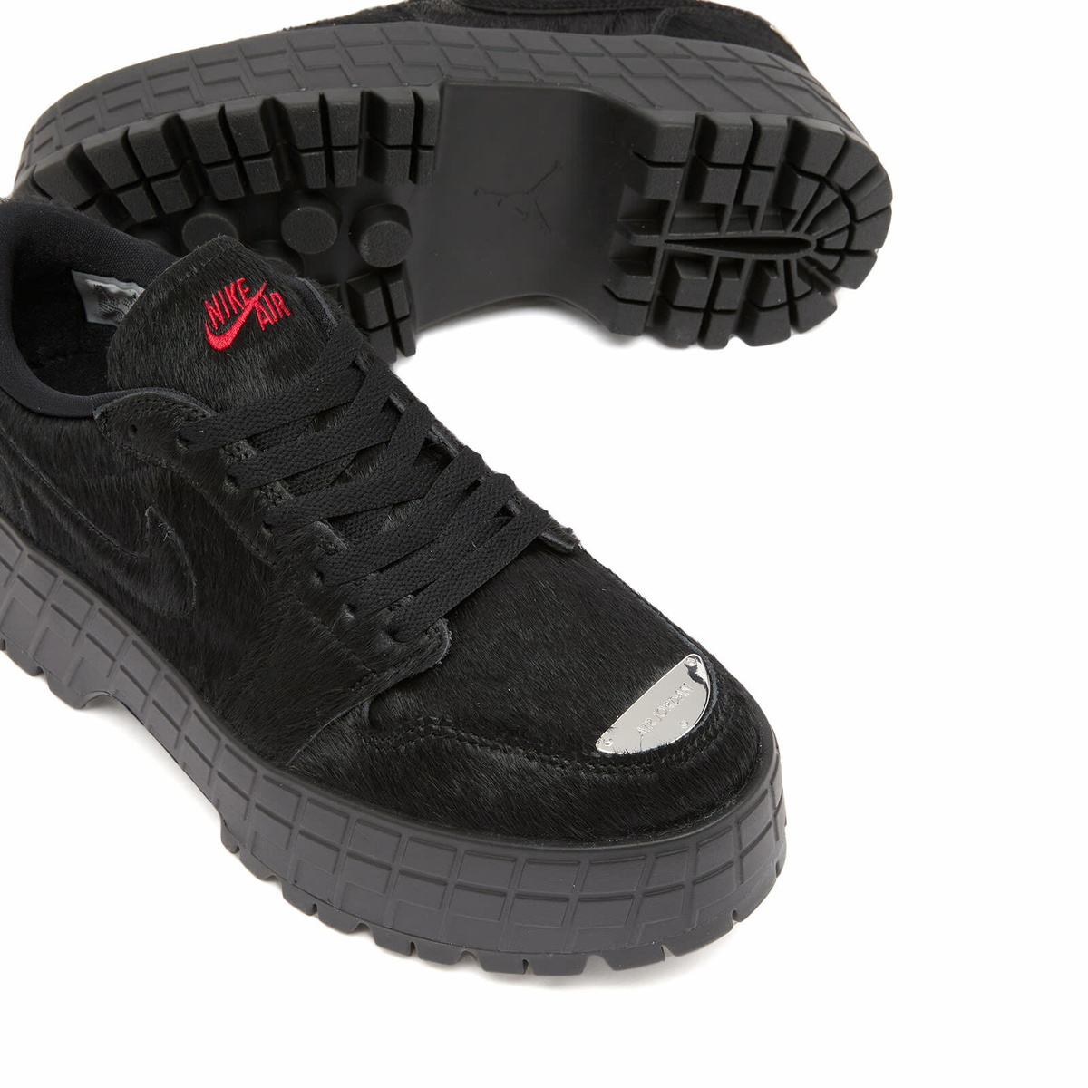Air Jordan Women's 1 Brooklyn Low Sneaker in Black/Gym Red/Black
