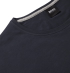 Hugo Boss - Logo-Embroidered Stretch Cotton-Jersey T-Shirt - Blue