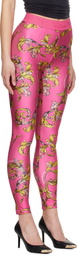 Versace Jeans Couture Pink Outline Barocco Leggings