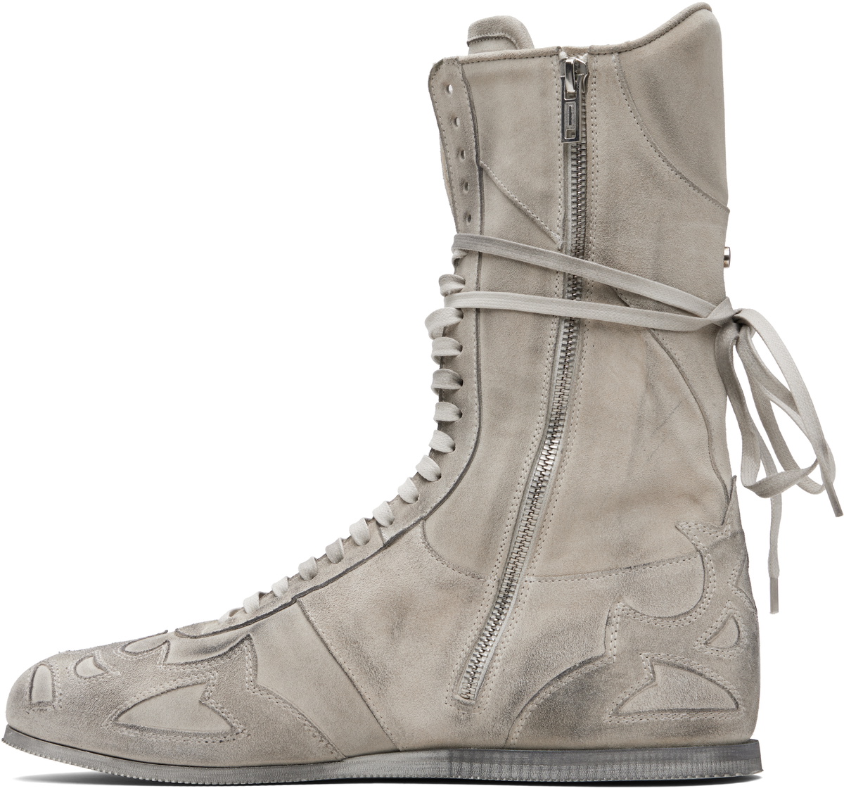 Ann Demeulemeester Gray Palne High-Top Boxing Sneakers