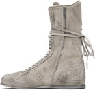 Ann Demeulemeester Gray Palne High-Top Boxing Sneakers