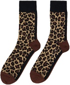 sacai Brown Leopard Socks