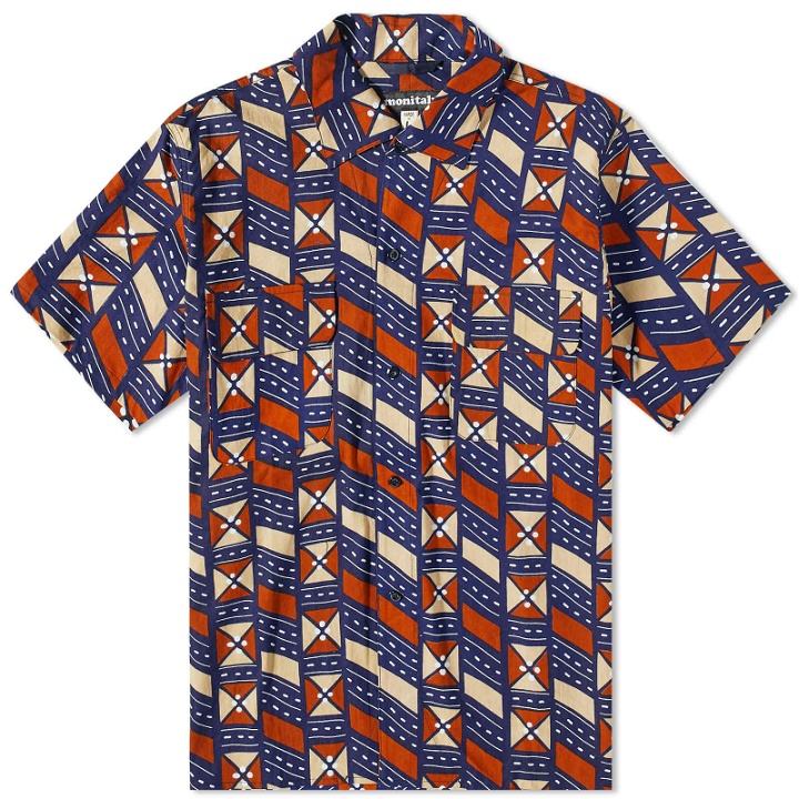 Photo: Monitaly Men's 50's Milano Shirt in African Wax Block Print Lenon
