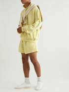 FEAR OF GOD ESSENTIALS - Wide-Leg Logo-Flocked Shell Drawstring Shorts - Yellow