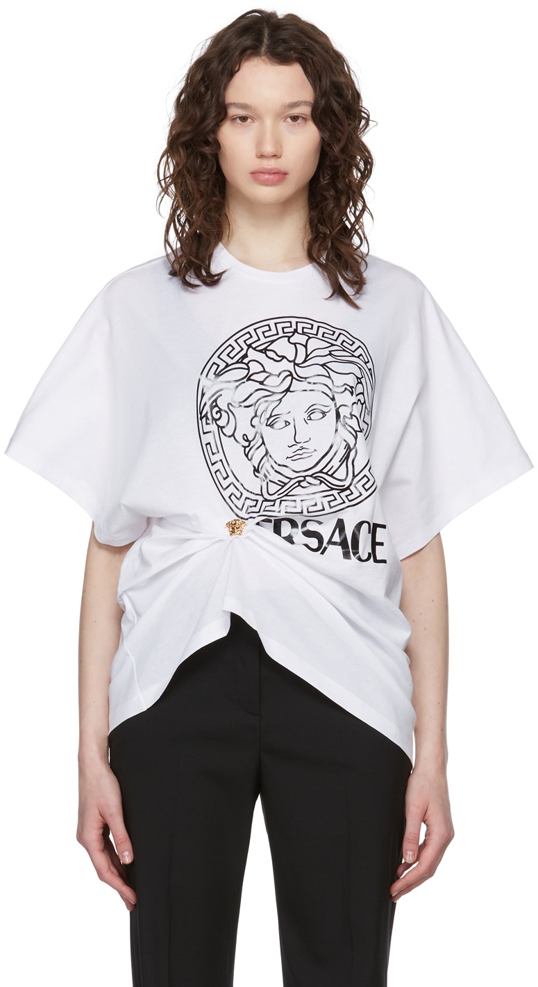prioritet campingvogn Kemiker Versace White Medusa Safety Pin T-Shirt Versace