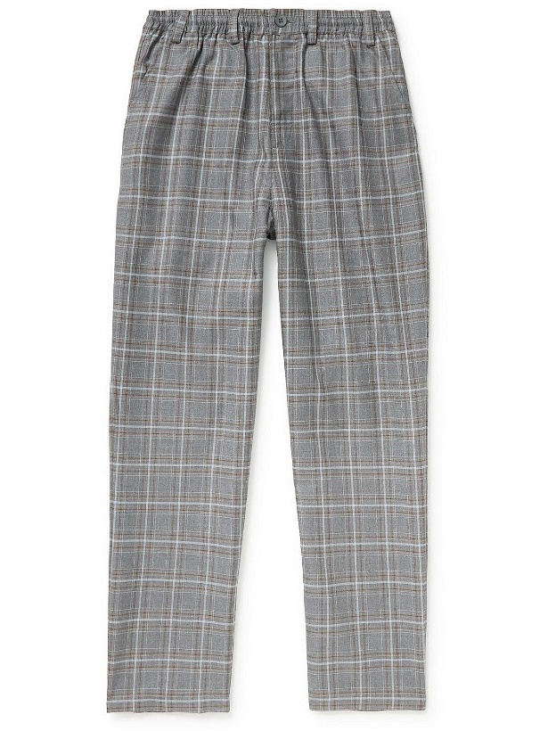 Photo: Malbon Golf - Tradition Straight-Leg Cropped Checked Jersey Golf Trousers - Gray