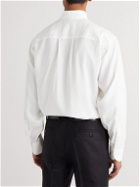 TOM FORD - Mandarin-Collar Bib-Front Lyocell and Silk-Blend Satin Tuxedo Shirt - White