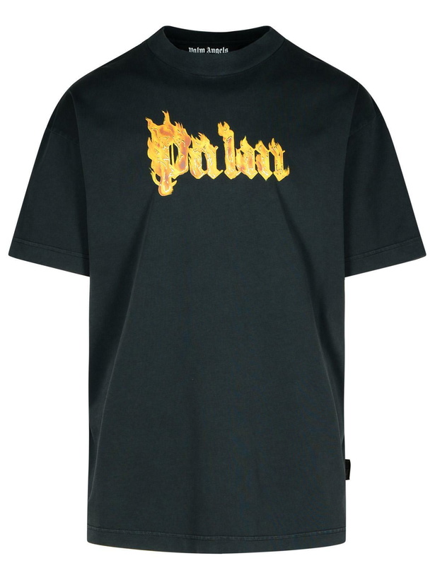 Photo: Palm Angels burning Palm Black Cotton Oversize T-shirt
