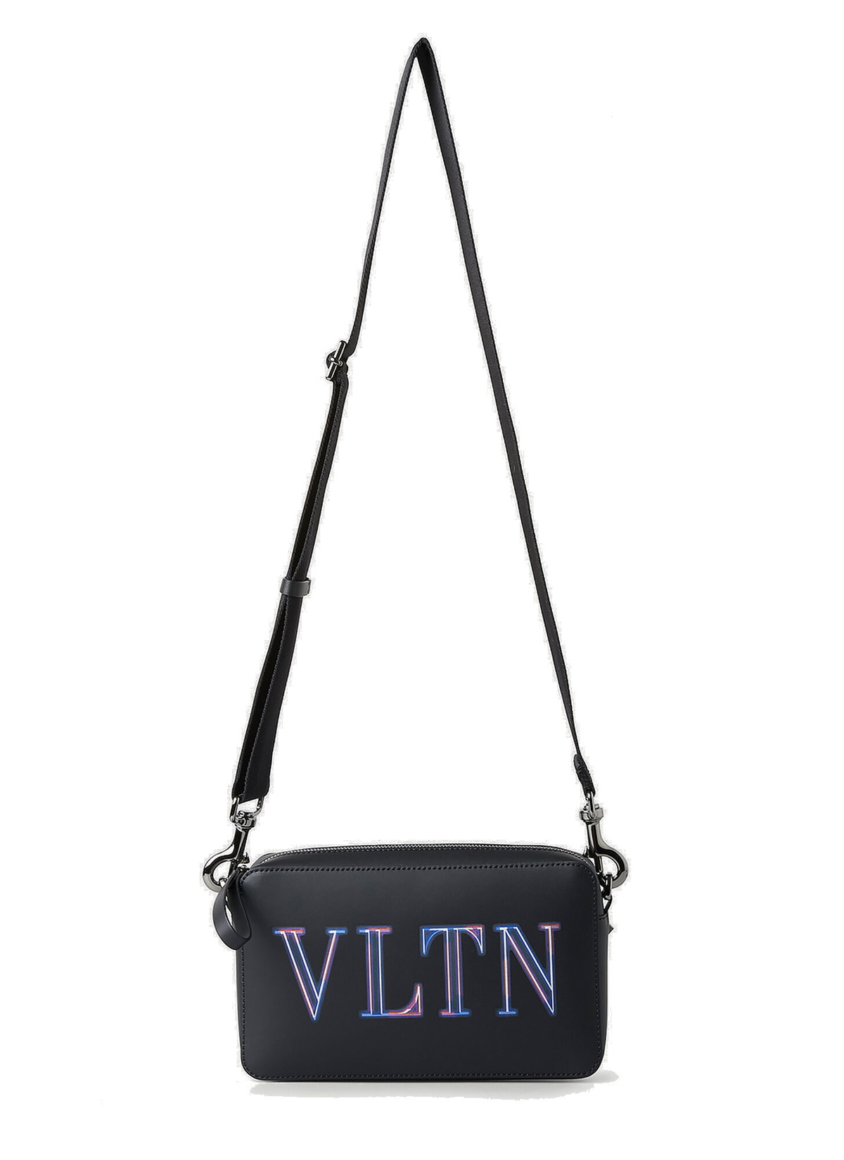 VALENTINO VLTN FELT CROSSBODY BAG★お早めに！ Valentino Garavani Vltn' Crossbody Bag In Nero/Bianco - 45