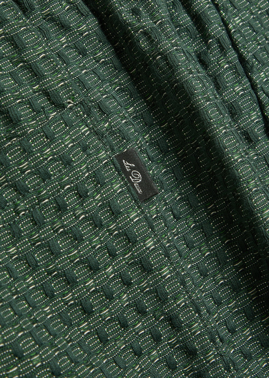 Les Deux Checked Seersucker Shorts Green