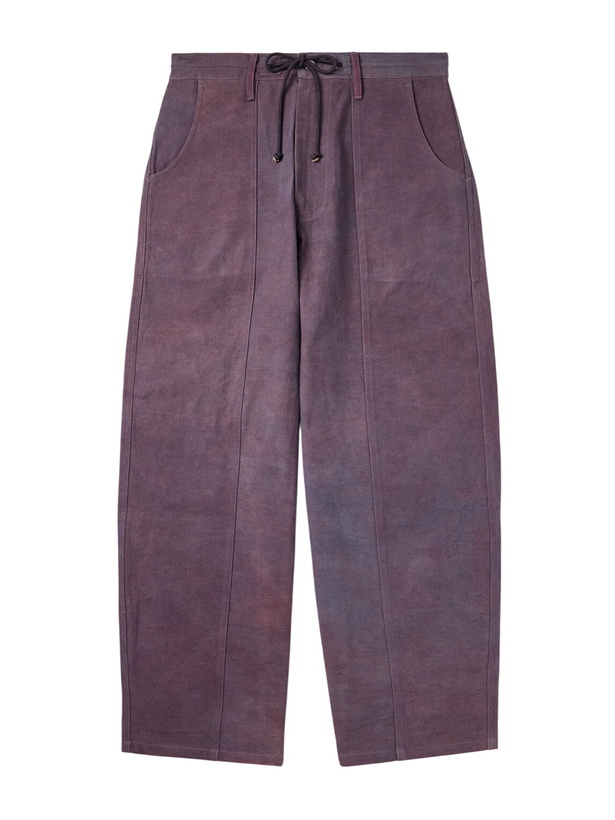 Photo: Story mfg. - Document Straight-Leg Panelled Organic Cotton-Canvas Trousers - Purple