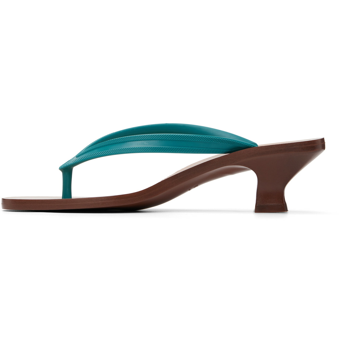 Versace Blue & Brown Sophie Rubber Thong Heeled Sandals