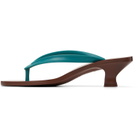 Versace Blue & Brown Sophie Rubber Thong Heeled Sandals