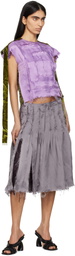 Edward Cuming Purple Pleat Around Midi Skirt