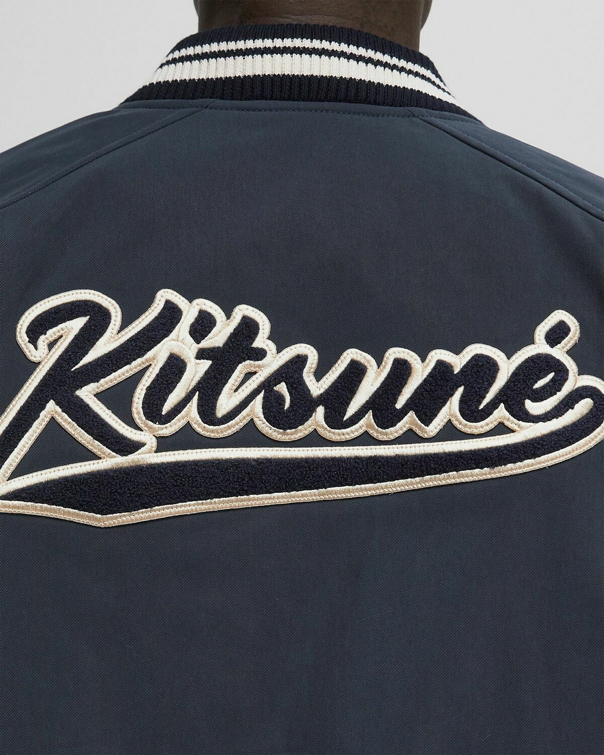 Maison Kitsune TEDDY BLOUSON Blue Mens Bomber Jacket