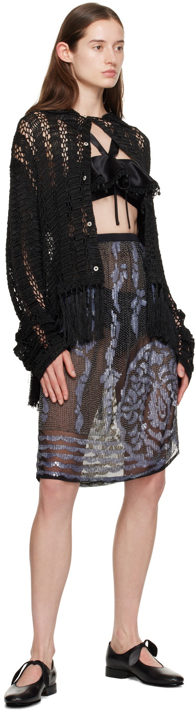 Bode Black Hyatt Midi Skirt