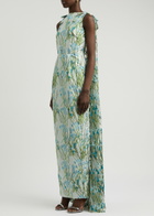 Bernadette Charlene Floral-print Cape Maxi Dress Multi Print