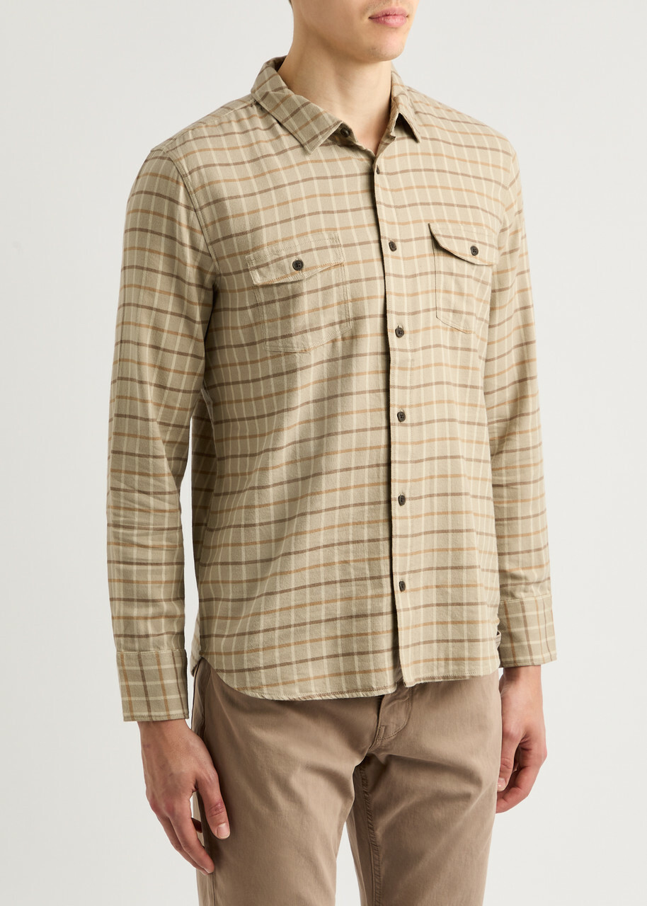 Paige Everett Checked Cotton-blend Shirt Cream