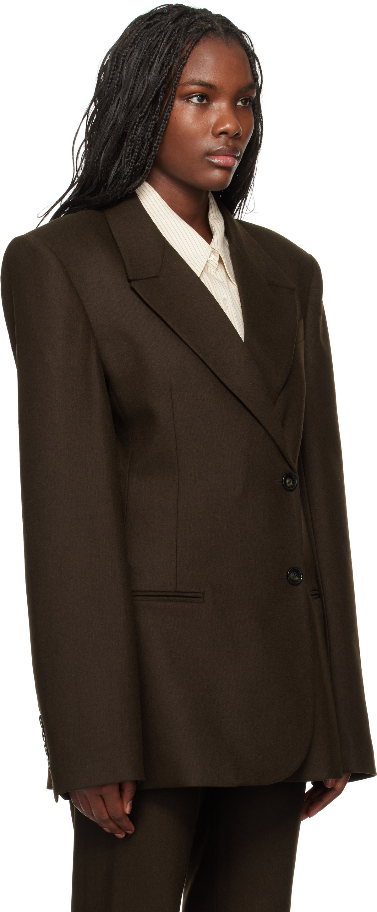 The Frankie Shop Brown Morrison Crossover Blazer The Frankie Shop