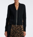 Sacai Paneled leopard-print cotton-blend cardigan