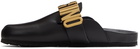 Moschino Black Logo Sabot Sandals