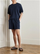 Stòffa - Straight-Leg Cotton Drawstring Shorts - Blue