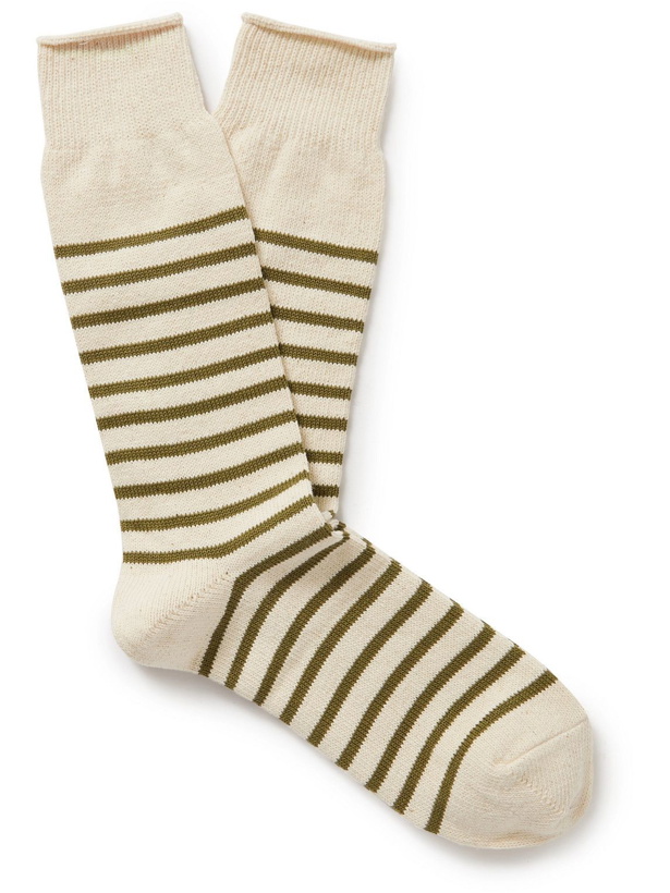Photo: Anonymous ism - Striped Recycled Cotton-Blend Socks