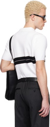 Ernest W. Baker White & Black Striped Polo
