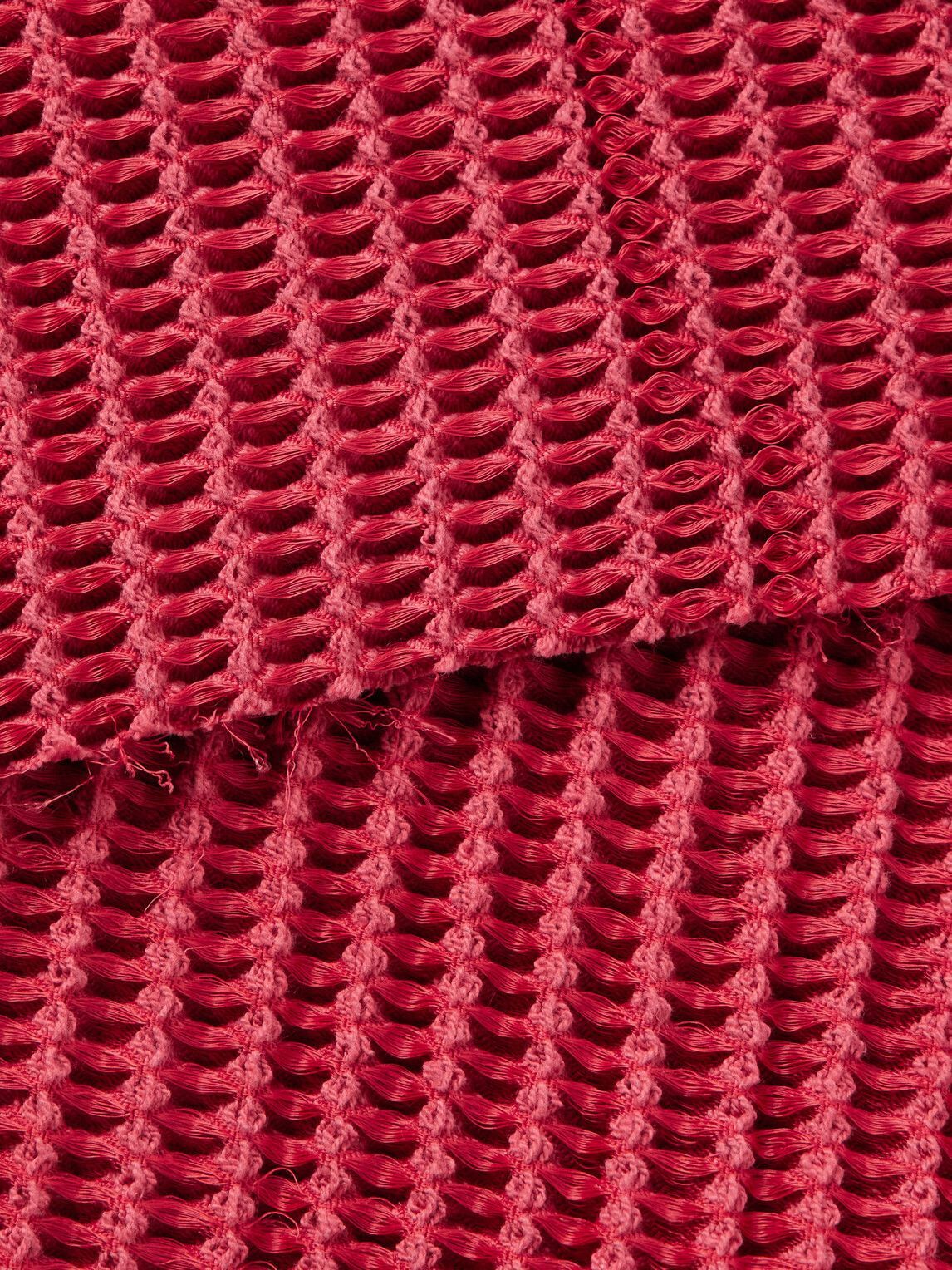 Séfr - Agustin Distressed Waffle-Knit Cotton-Blend Sweater - Red