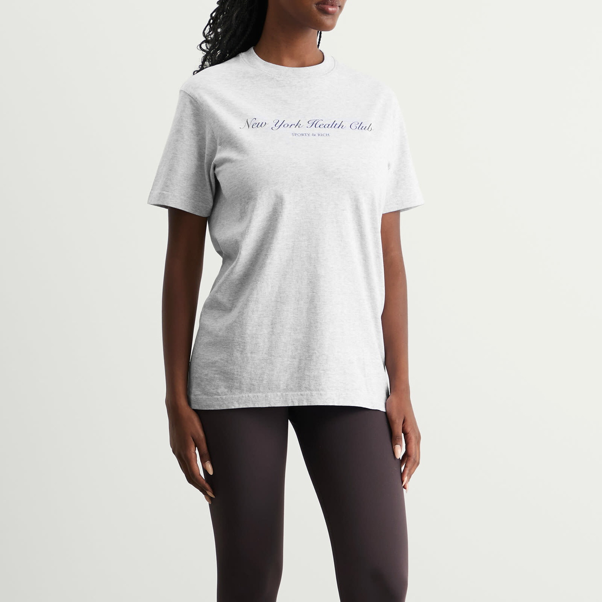 Sporty & Rich Women's NY Health Club T-Shirt in Heather Grey