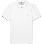 Brunello Cucinelli - Sllim-Fit Cotton-Piqué Polo Shirt - Men - White