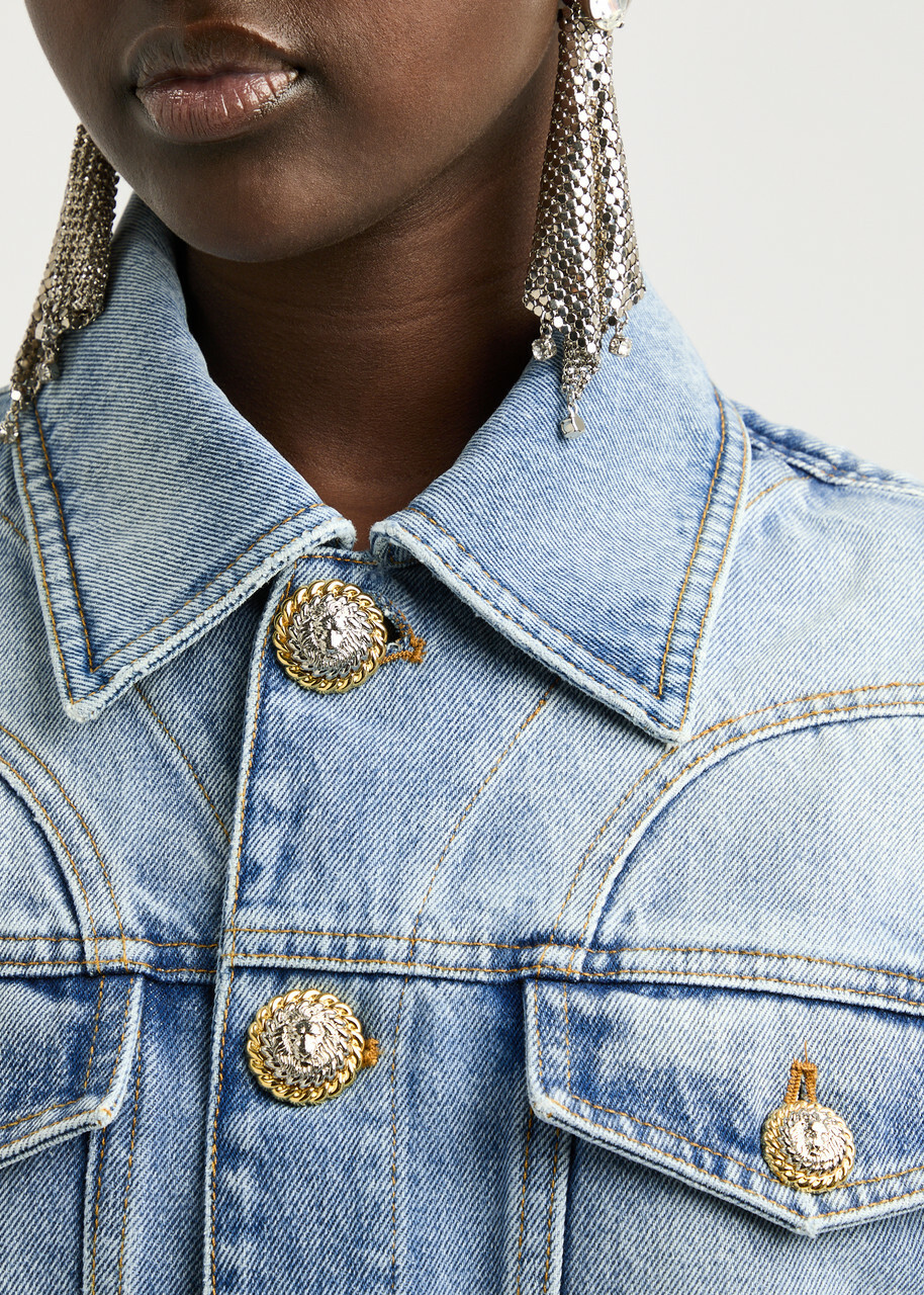 Balmain Peplum Denim Jacket