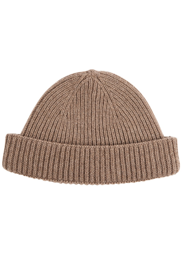 Photo: John Smedley Ribbed Cashmere-blend Beanie - Taupe - One Size