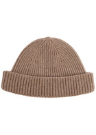 John Smedley Ribbed Cashmere-blend Beanie - Taupe - One Size