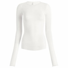 SKIMS Women's Sheer Cotton Long Sleeve T-Shirt in Snow