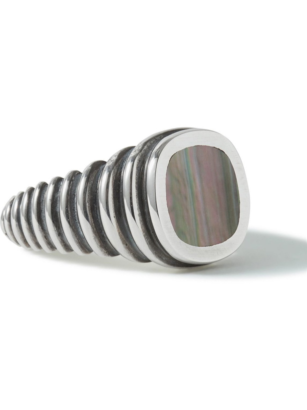 Photo: M. Cohen - Burnished Silver and Mother-of-Pearl Signet Ring - Silver