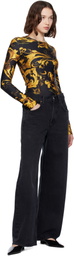 Versace Jeans Couture Black & Gold Lycra Bodysuit