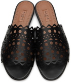 ALAÏA Black Vienne Leather Slides