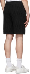 Helmut Lang Black Pointelle Knit Shorts