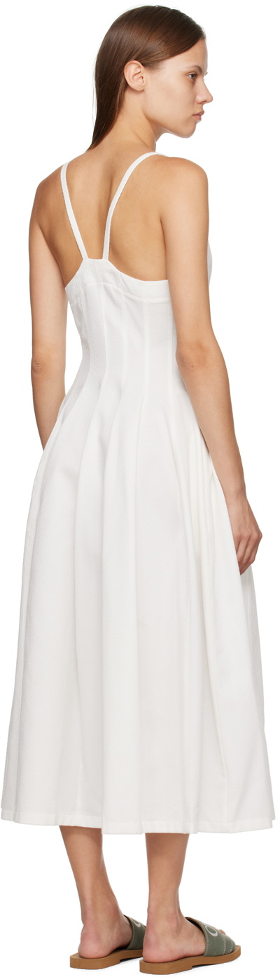 Chloé White Lace-Up Midi Dress Chloe