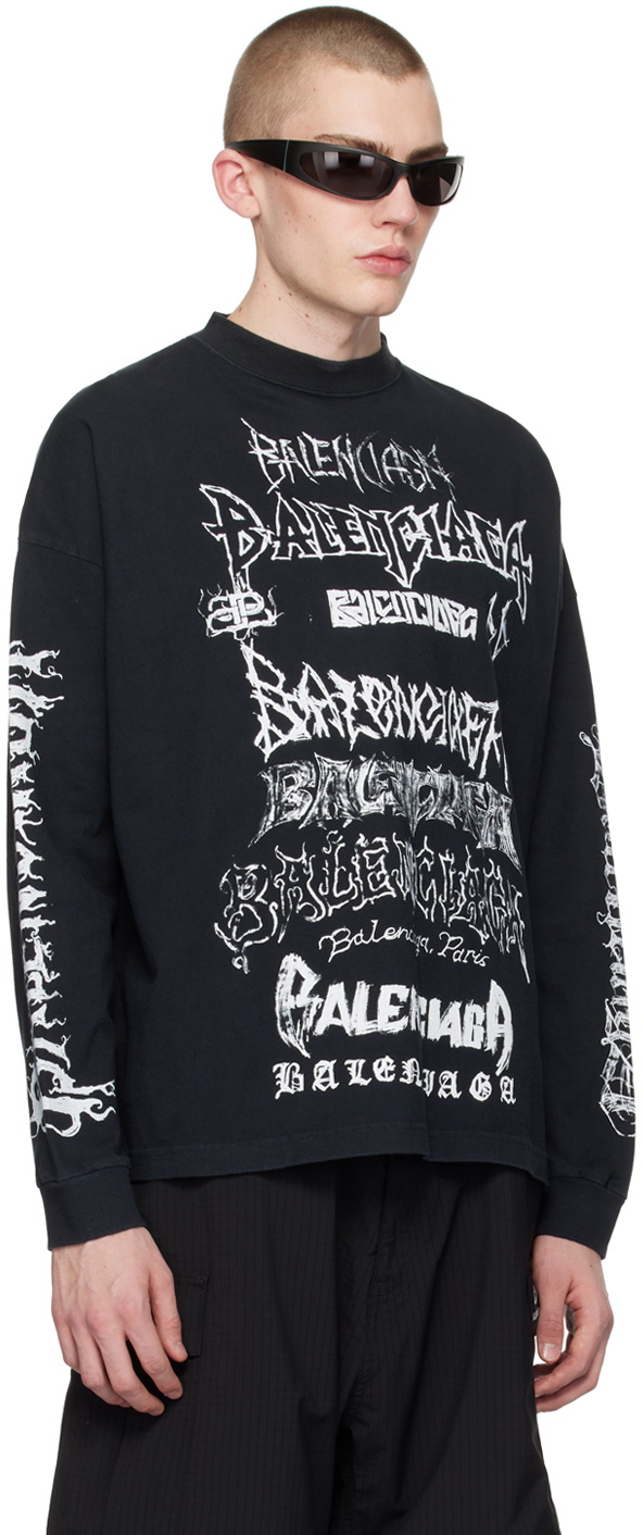 Balenciaga Black DIY Metal Long Sleeve T-Shirt Balenciaga