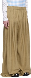 ANDREJ GRONAU Beige Ultra Oversize Pleated Trousers