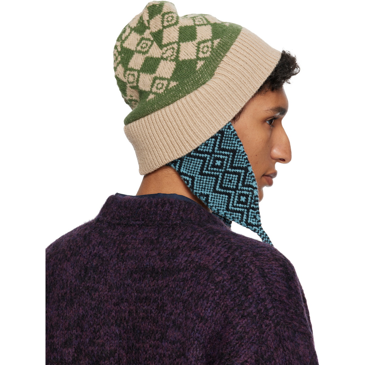 Dries Van Noten Multicolor Jacquard Wool Beanie
